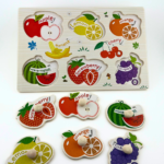 Wooden Cartoon Puzzle Board - Fruits