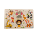 Wooden Cartoon Puzzle Board - Animals