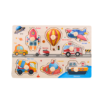 Wooden Cartoon Puzzle Board - Vehicle