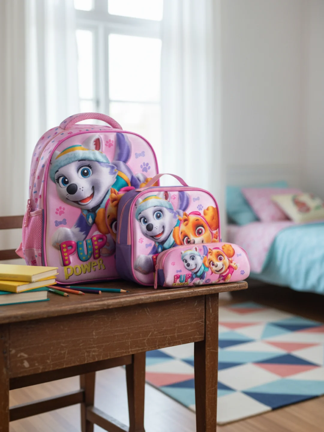 1 Paw Patrol 18 Inch School Backpack Set - Pink - Image 1