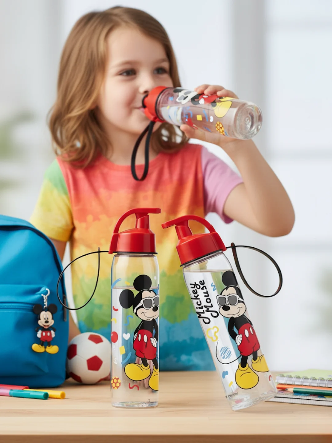 6 Mickey Mouse Plastic Water Bottle - 500 ml - Image 1