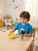 Mickey Mouse Plastic Water Bottle 520 ml - Red