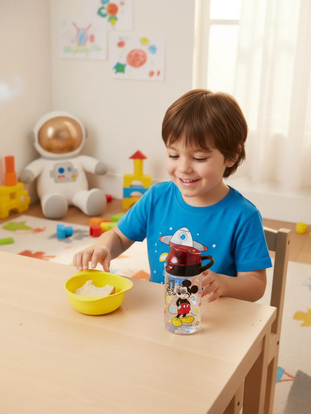 7 Mickey Mouse Plastic Water Bottle 520 ml - Red - Image 1