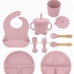 BPA Free Silicone Baby Feeding Set - Pink