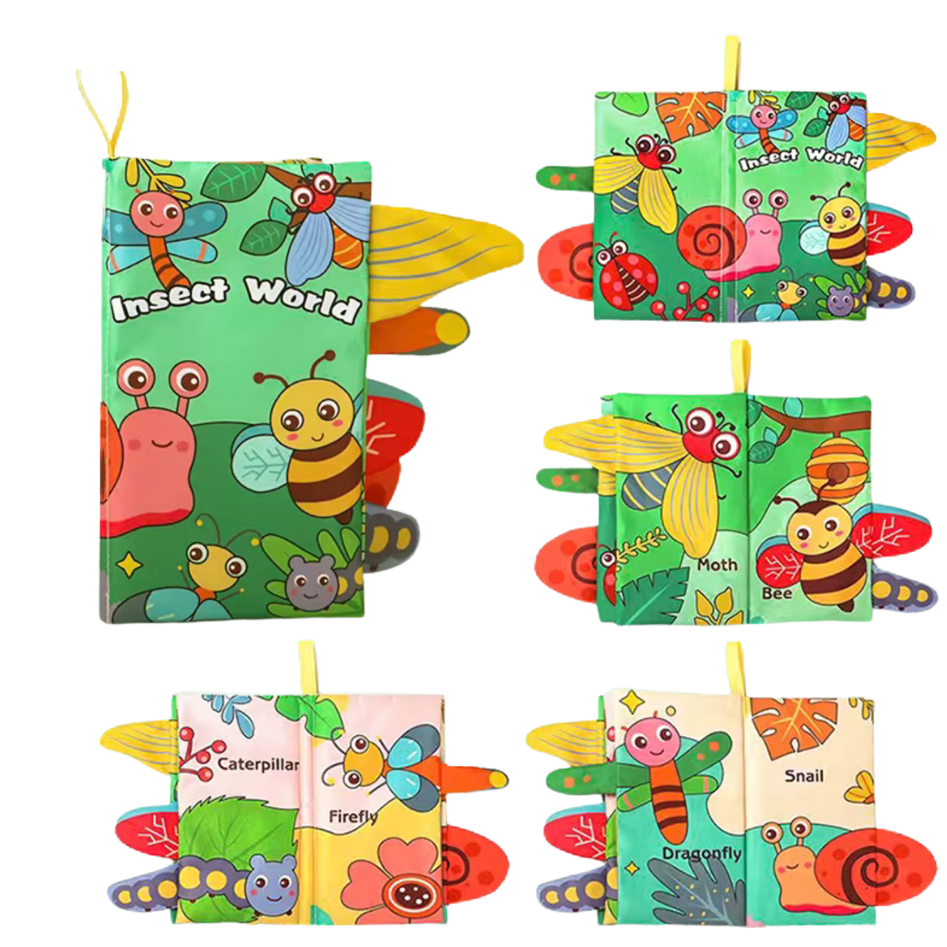 16 Baby Cloth Book Soft Cartoon Animal Learning - Insects - Image 1