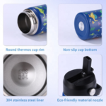 355 ML Stainless Steel Tumbler with Handle and Straw - Image 2