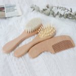 Baby Hair Brush and Comb Set with Natural Bristles - Image 2
