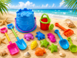 Kids Beach Sand Toy Set with Bucket - 13 pcs - Image 3