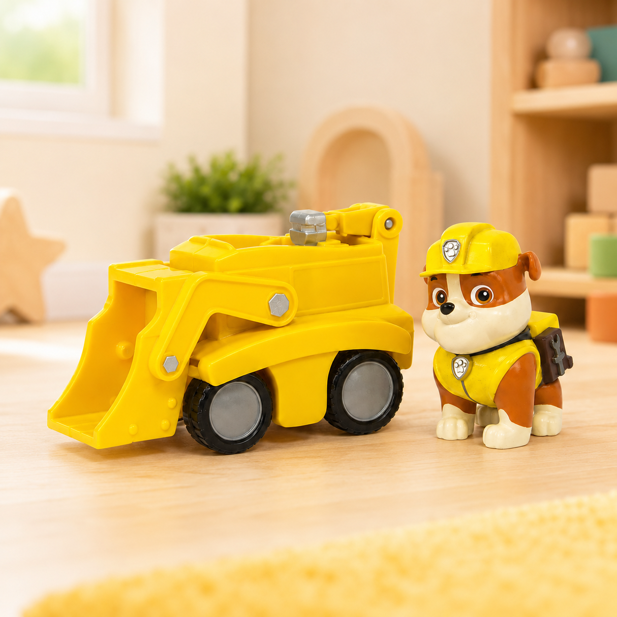 ce2c5ed8-fbe1-4b30-b6fd-e85c63537086 PAW Patrol Character and Rescue Vehicle Toy Set - Rubble - Image 1