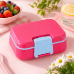 Green two-layer bento lunch box with carrying handle and 1145 ml capacity