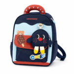 Kids Cute Bear Backpack with Detachable Mini Pouch - 13"- Adventure Blue - Image 2