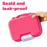 Bento Lunch Box with Spoon and Fork - Pink - Image 4