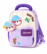 Kids Cute Bear Backpack with Detachable Mini Pouch - 13"- Purple - Image 2