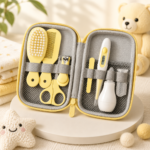 7 Piece Baby Healthcare and Grooming Kit for Newborns - Yellow
