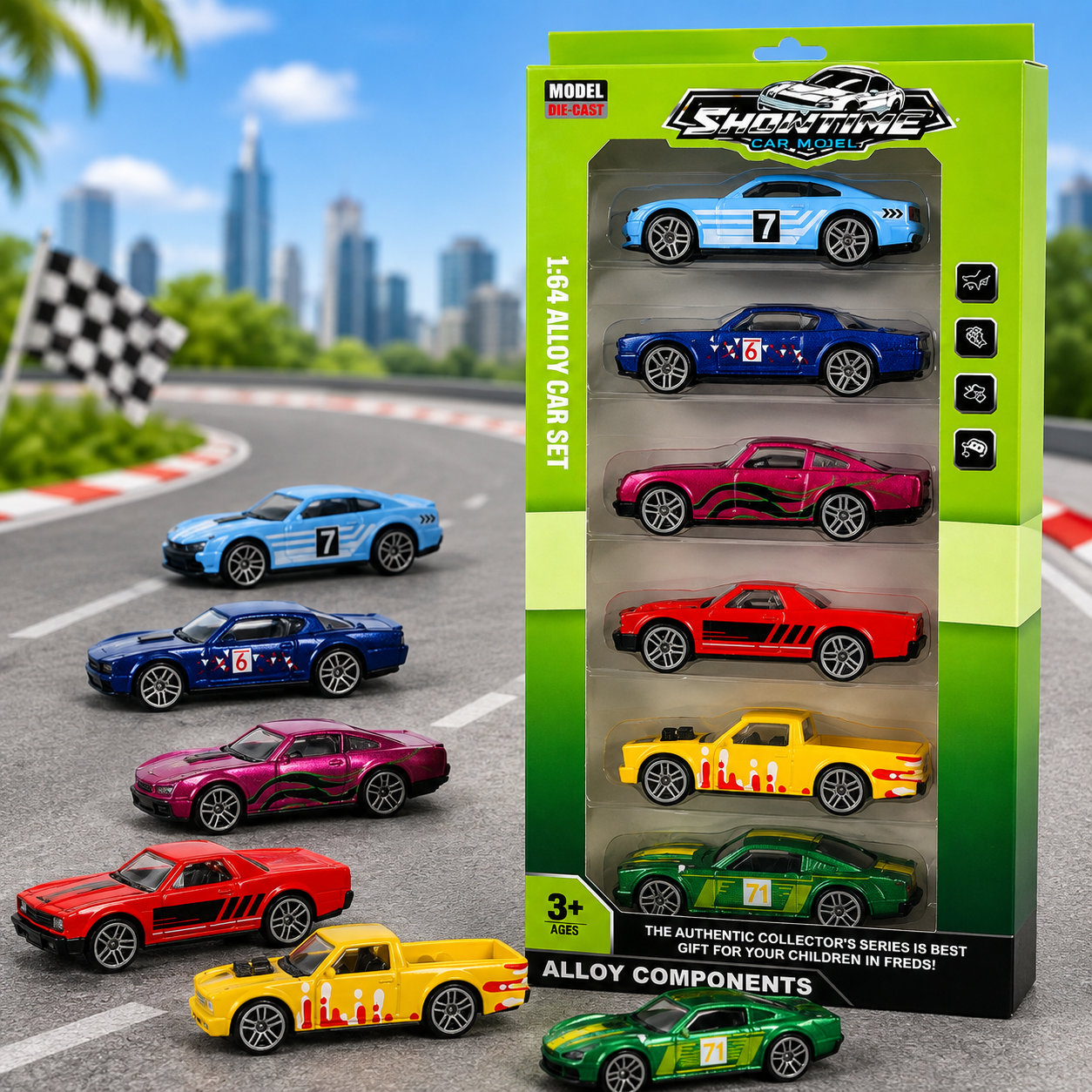 dae0da10-85e3-47ec-9d0b-1abd0aeb0a21 Diecast Alloy Toy Car Set 1:64 - Classic Vehicles - Image 1