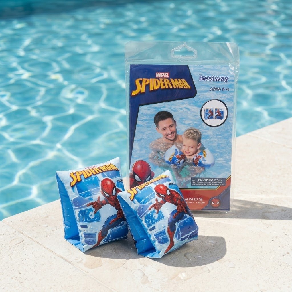 2cbbdc6a-d0fb-4210-b590-0ba210e61444 Bestway Marvel Spider-Man Kids Inflatable Swim Armbands - Image 1