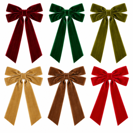 Christmas Velvet Bow Ornament for Christmas Tree and Festive Home Decorations