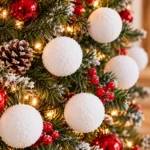 8cm Foam Christmas Ball Ornament Round Christmas Tree Decoration
