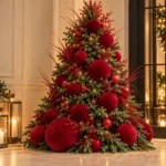 Christmas Red Velvet Pom-Pom Hanging Ornaments – Festive Decorations - Image 2