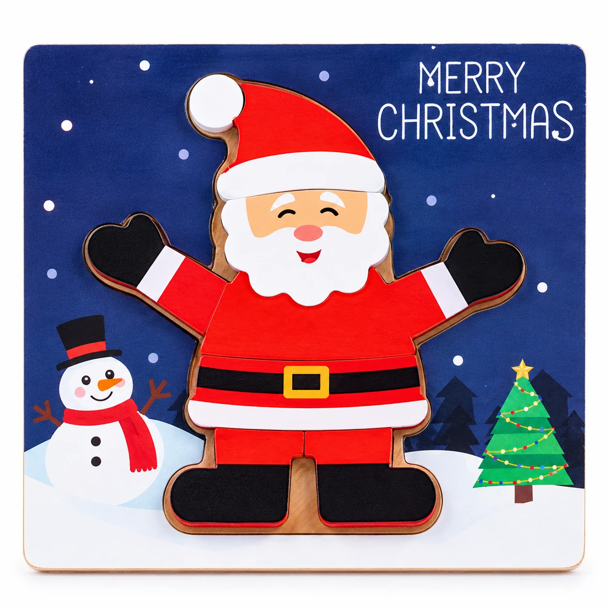 Santa_Montessori_Christmas_Square Christmas Wooden Toddler Puzzle Montessori Inspired Learning Toy