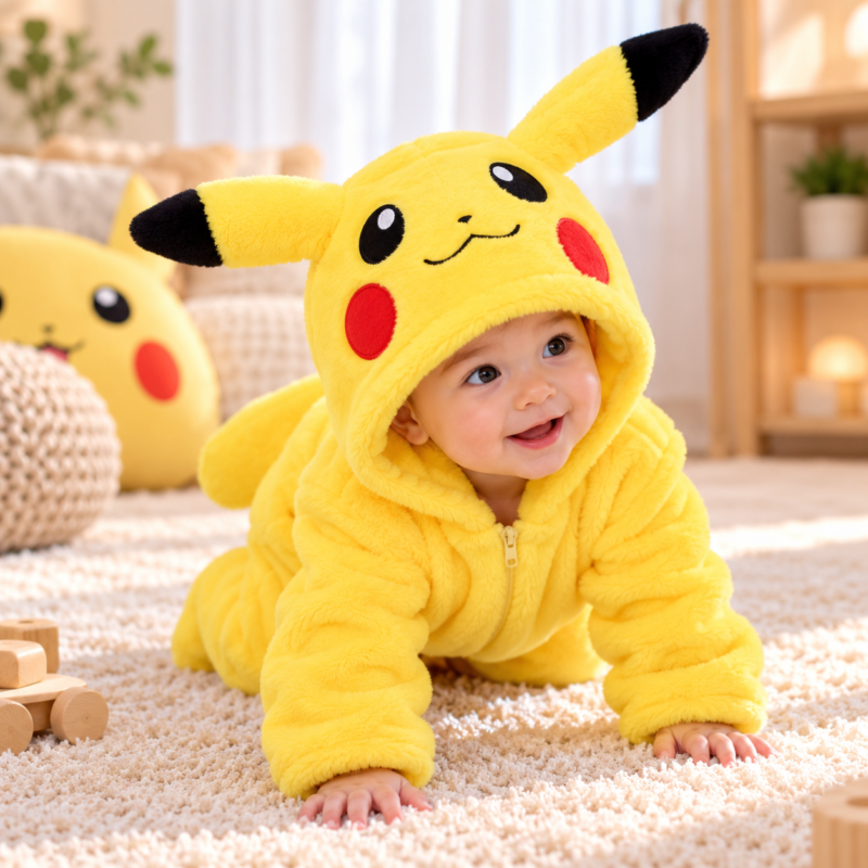 Pikachu Costume for Kids Character Jumpsuit for Toddlers