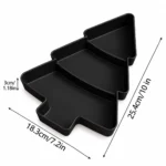 Christmas Tree Shaped Serving Tray PP Plastic Dessert Snack Tray 25x18cm