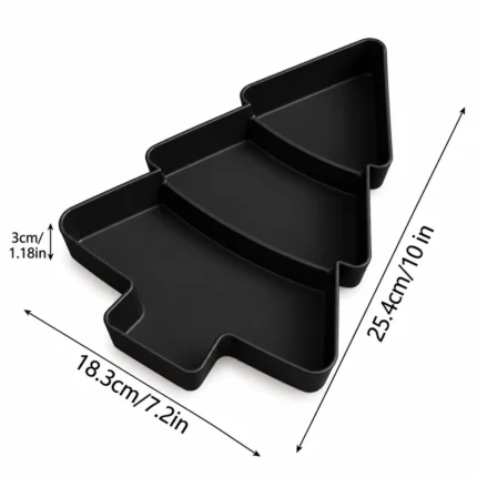 Christmas Tree Shaped Serving Tray PP Plastic Dessert Snack Tray 25x18cm