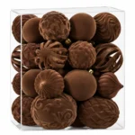 Retro Coffee Brown Velvet Style Flocked Christmas Ball Ornaments Vintage Tree Decorations