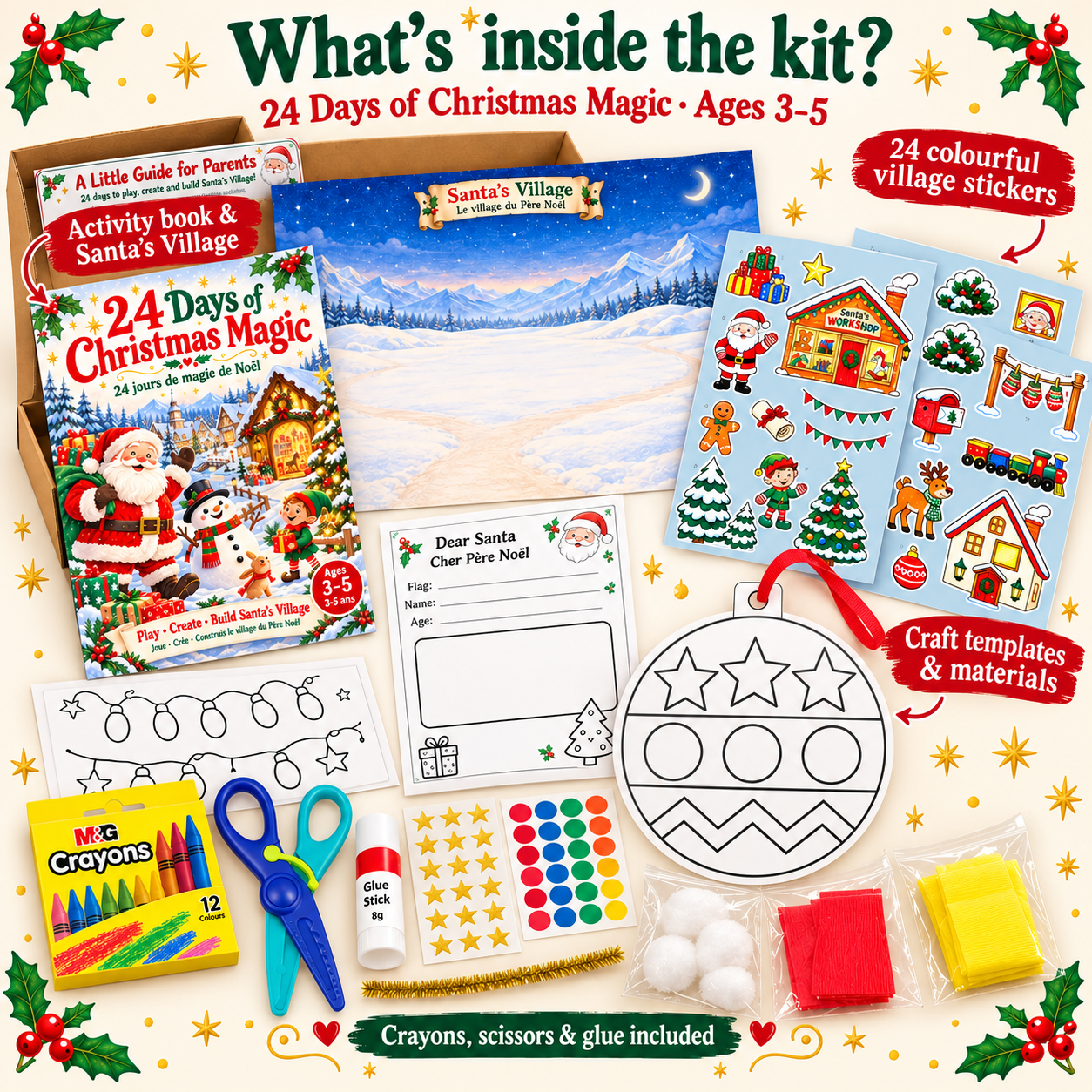 christmas kit 3-5 (1) 24-Day Christmas Activity and Craft Kit for Kids Ages 3 to 5