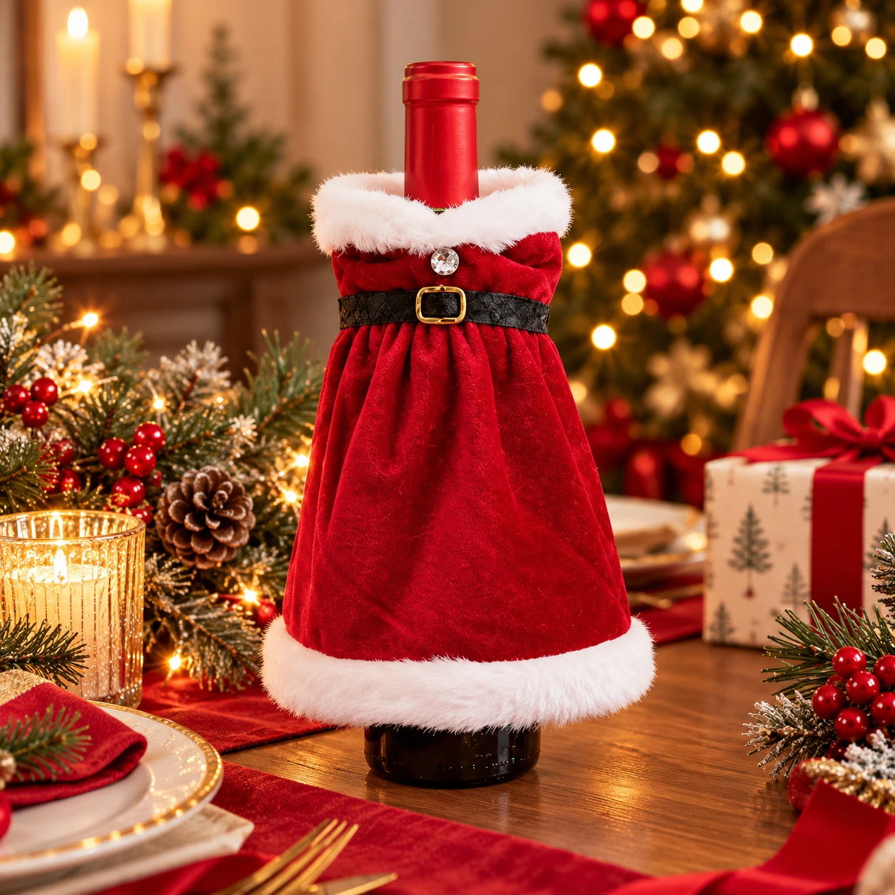 christmas_bottle_cover_square_new Christmas Velvet Wine Bottle Cover for Champagne and Festive Table Decoration