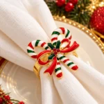 Candy Cane Napkin Rings – Festive Napkin Buckle - Image 2