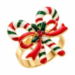 Candy Cane Napkin Rings Festive Napkin Buckle for Christmas Table Decorations
