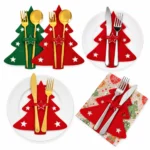 Christmas Felt Fork and Knife Holder for Festive Table Decorations