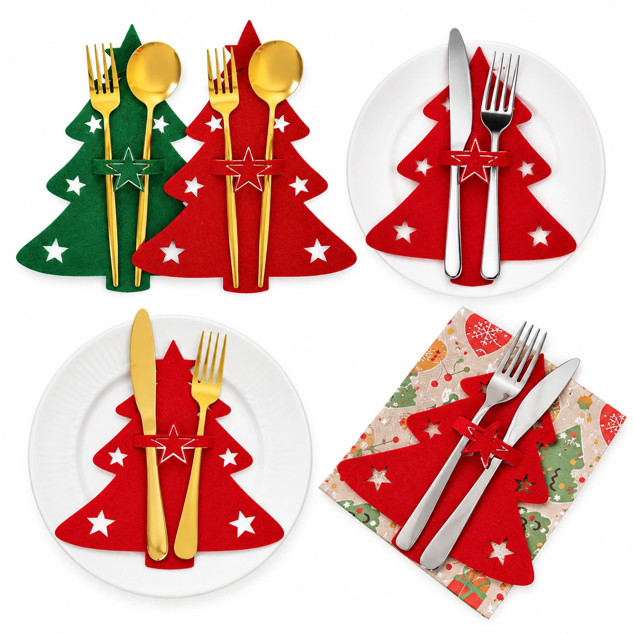 christmas_cutlery_holders_square Christmas Felt Fork and Knife Holder for Festive Table Decorations