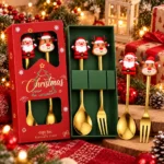 Christmas Cutlery Set – Gold Spoon and Fork Set