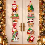 Christmas Santa Claus & Snowman Paper Hanging Decoration – Festive Door & Party Ornament - Image 2