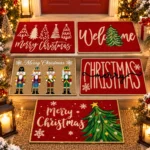 Christmas Doormat - Festive Outdoor Front Door Mat for Home