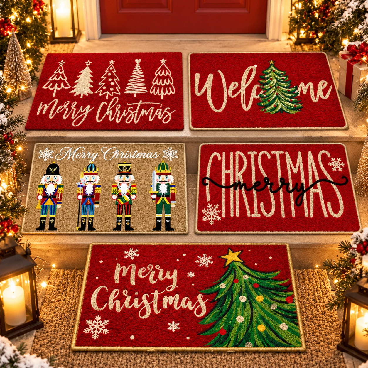 christmas_doormats_square Christmas Doormat - Festive Outdoor Front Door Mat for Home - Image 1