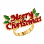 Merry Christmas Napkin Rings Festive Napkin Buckle for Christmas Table Decorations