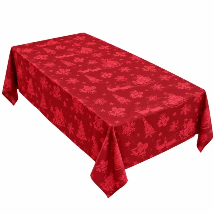 Christmas Woven Lace Tablecloth 140x230cm 100% Polyester Festive Table Decor