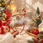 Christmas Reindeer Headband with Festive Antlers for Holiday Parties