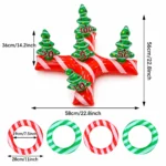 Christmas Inflatable Ring Toss Game with Numbered Tree Targets and Striped Rings 58x58cm