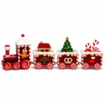 Christmas Gift Box Wooden Mini Train – Painted Festive Room Decoration