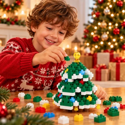 Christmas Tree Building Blocks Set DIY ABS Plastic Christmas Construction Toy