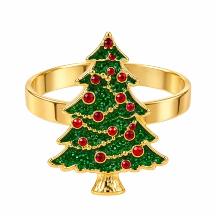 Christmas Tree Napkin Rings Festive Napkin Buckle for Christmas Table Decorations