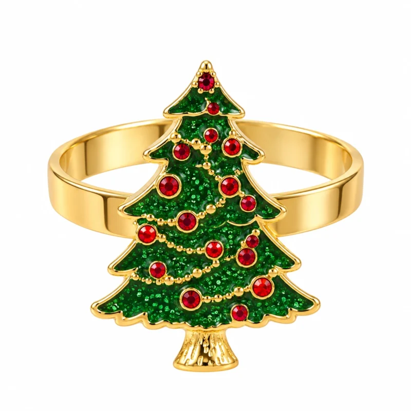 Christmas Tree Napkin Rings Festive Napkin Buckle for Christmas Table Decorations