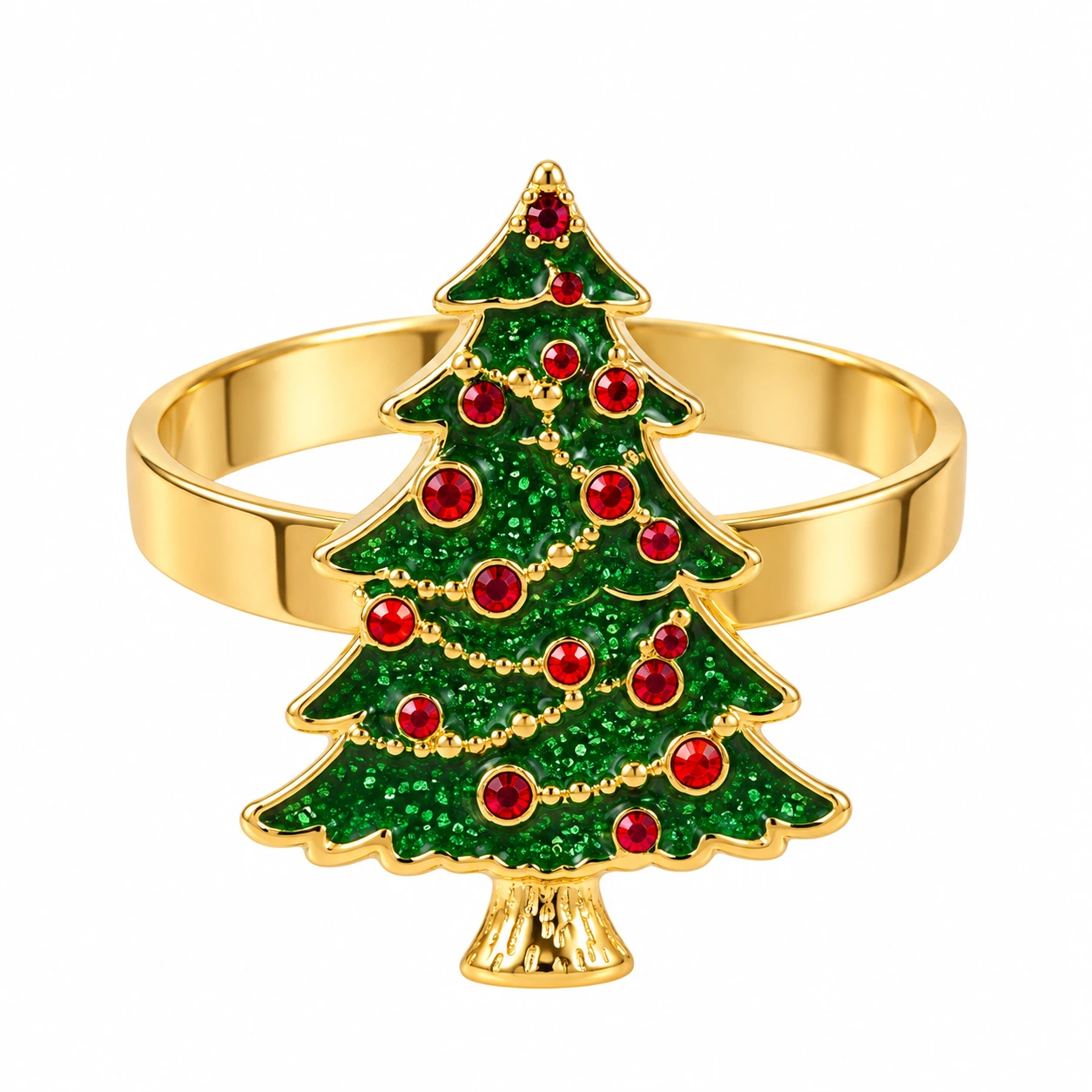 christmas_tree_napkin_ring_white_square Christmas Tree Napkin Rings Festive Napkin Buckle for Christmas Table Decorations