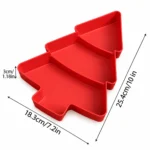 Christmas Tree Shaped Serving Tray PP Plastic Dessert Snack Tray 25x18cm