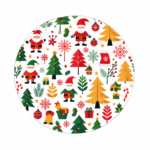 Christmas Felt Cup Holder Round 14cm Festive Table Coaster