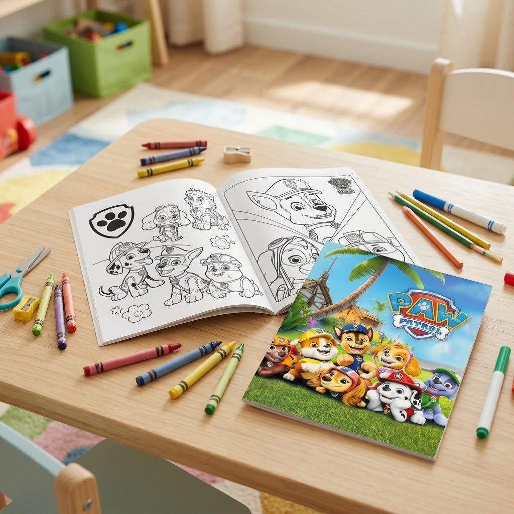 e31e368e-127f-4eed-8556-c1648e4247d2 PAW Patrol Coloring Book with Stickers for Kids
